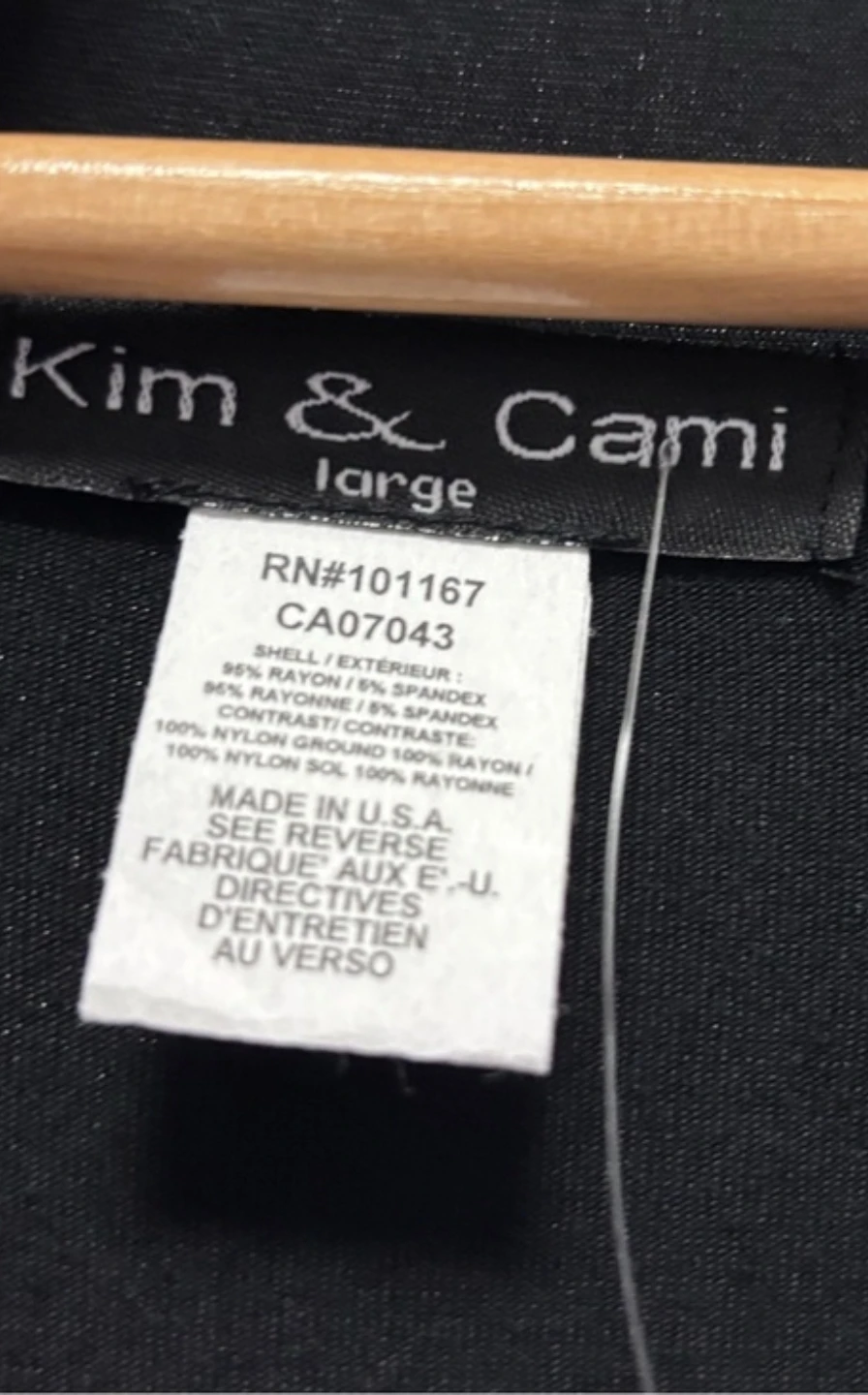 Kim & Cami Black Embroidered Kimono Large - photo 4