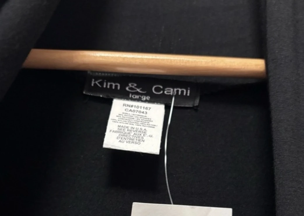 Kim & Cami Black Embroidered Kimono Large - photo 5