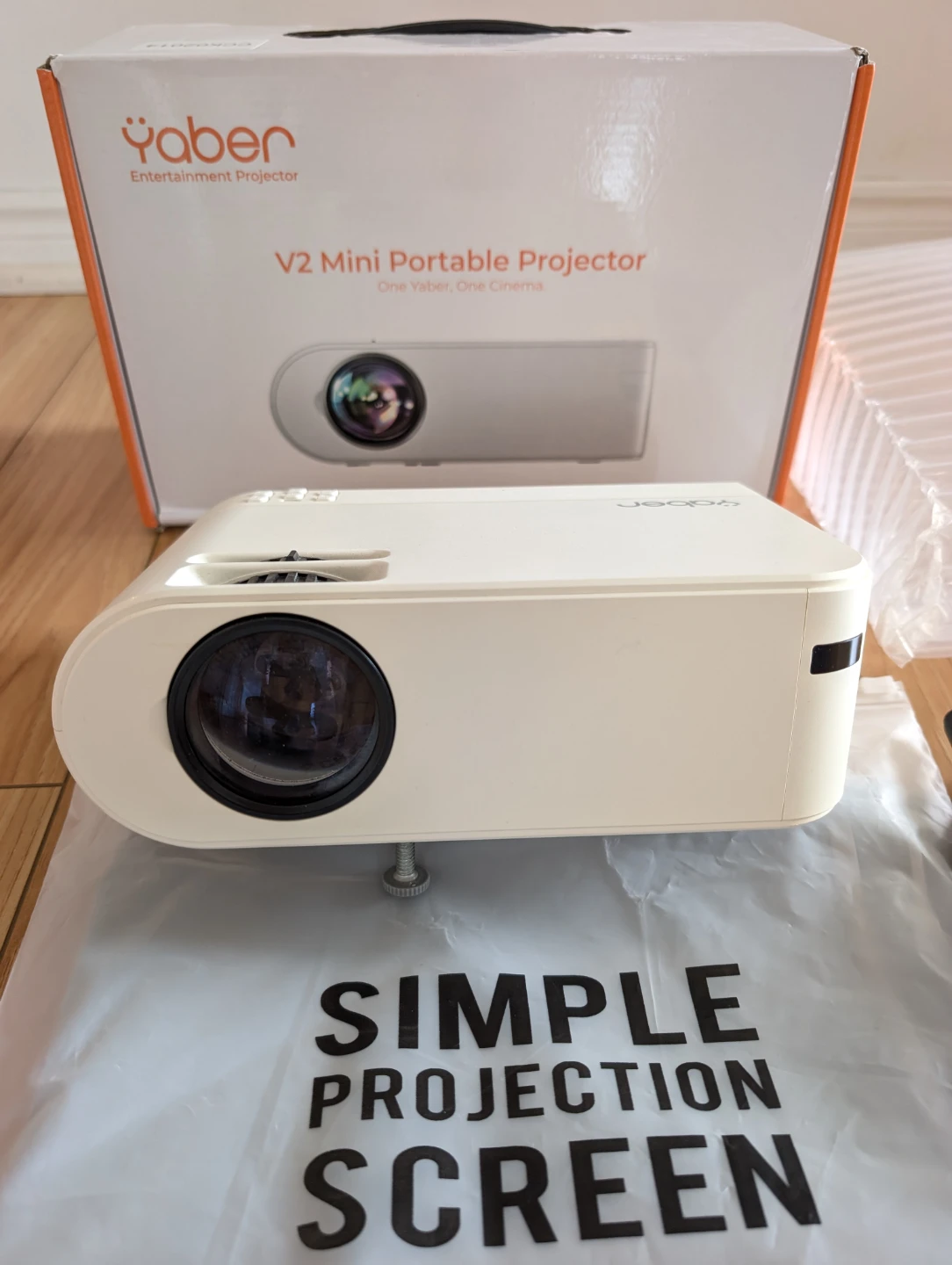 Mini Portable Projector with 80inch foldable screen
