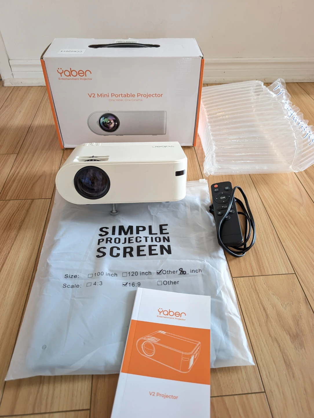 Mini Portable Projector with 80inch foldable screen - photo 2
