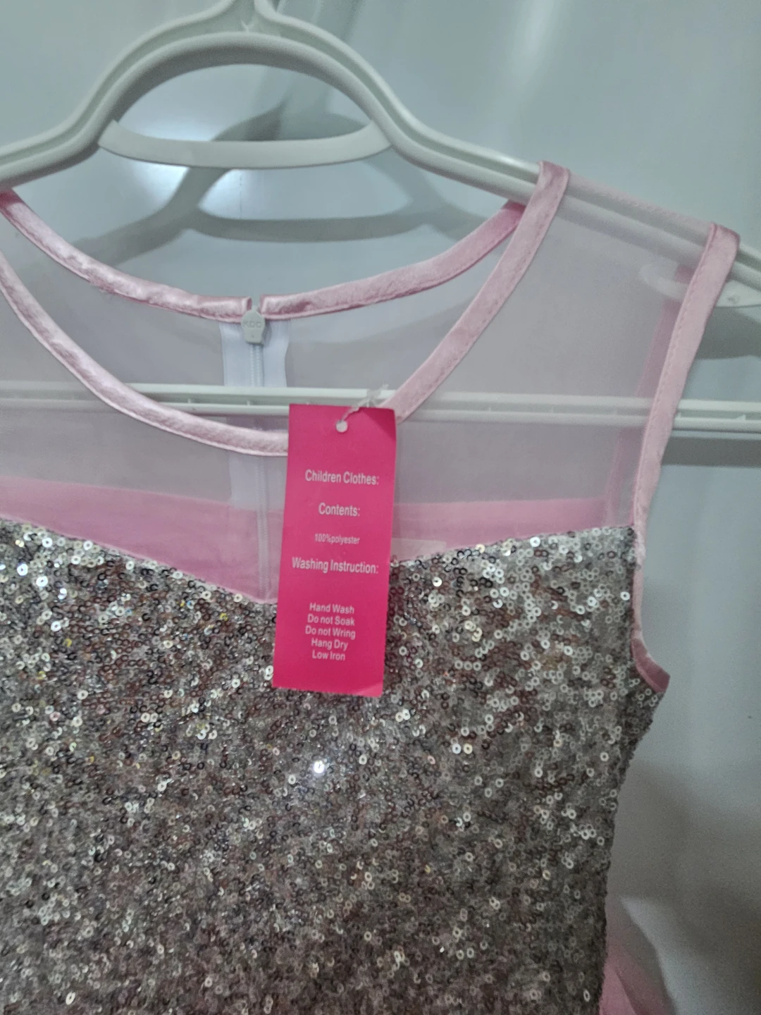 Sunny Fashion Girls Pink Sequin Dress Size 12 - photo 2