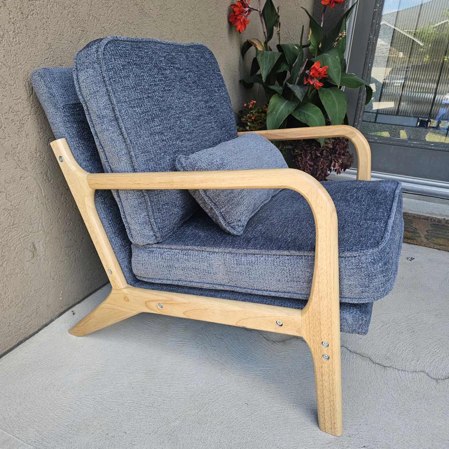 Colamy mid-century Accent Chair with Wood Frame