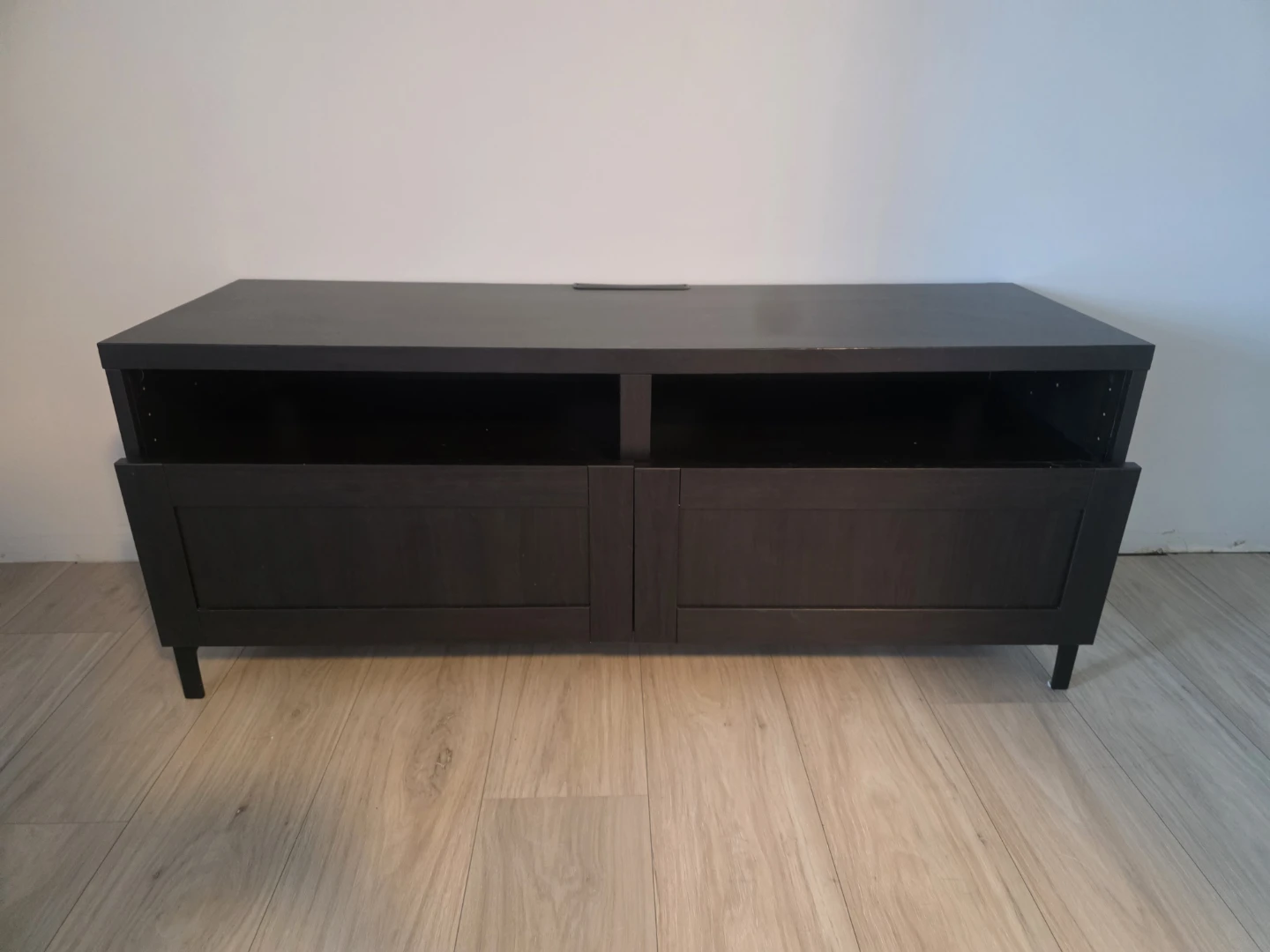 Dark brown TV Stand with Drawers and Shelves