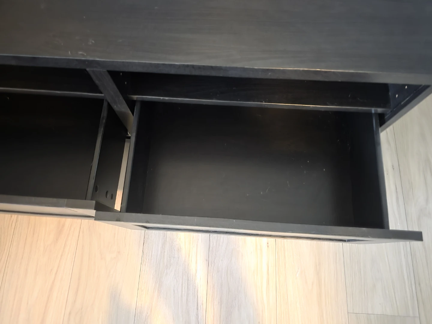 Dark brown TV Stand with Drawers and Shelves - photo 2