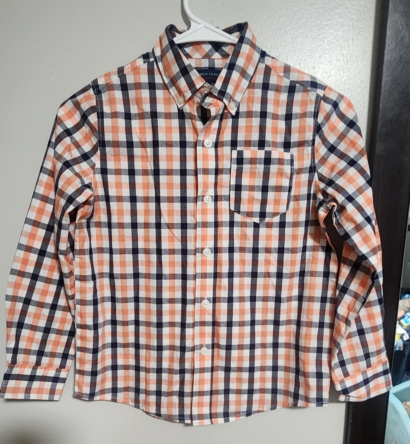French Toast Plaid Button-Up Shirt Size 8