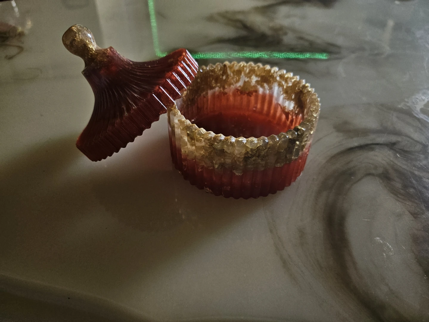❗️RESIN ❗️Red and Gold Decorative jewerly box - photo 3
