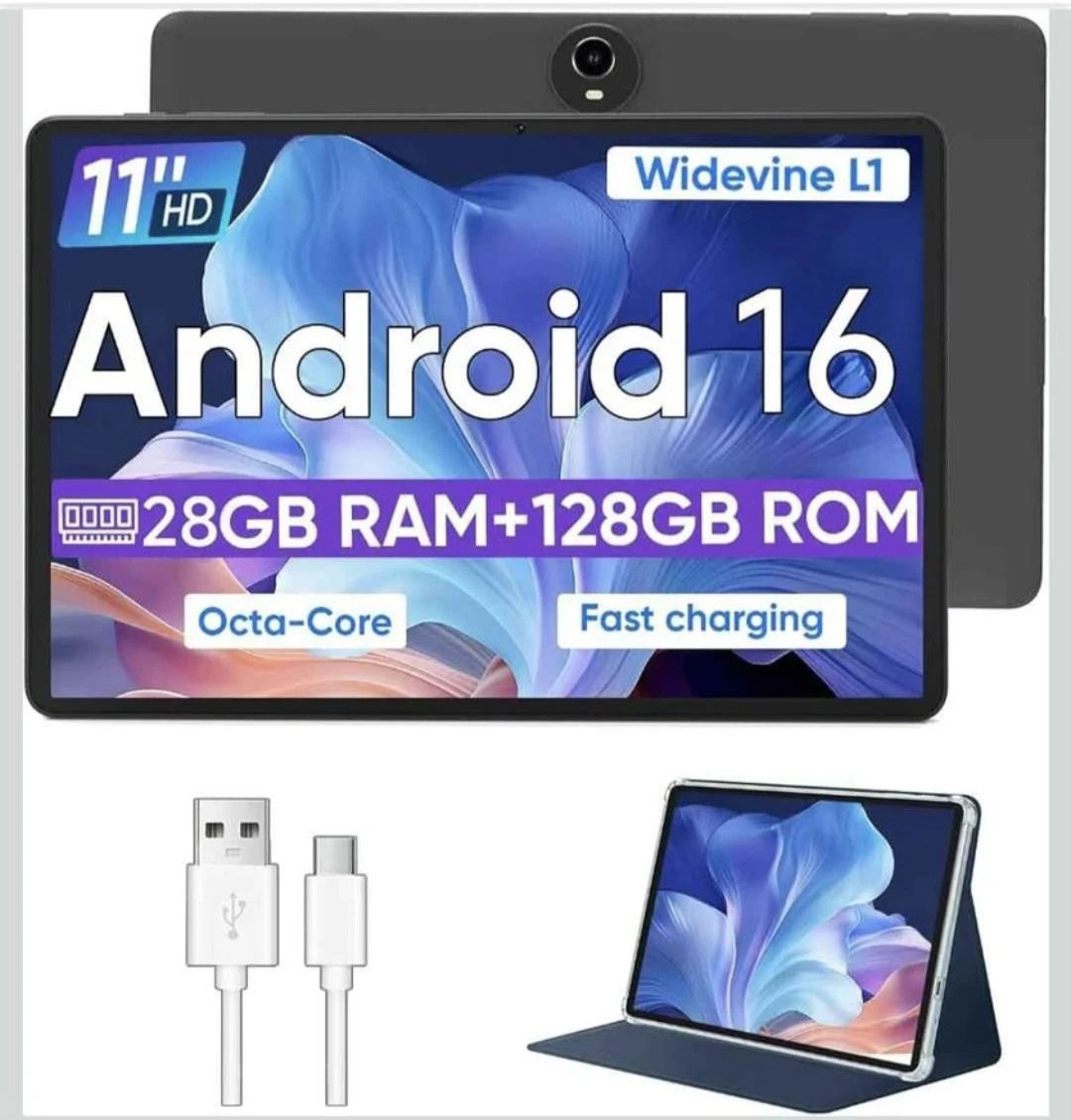 Android 16 Tablet 11" 28GB RAM+128GB ROM