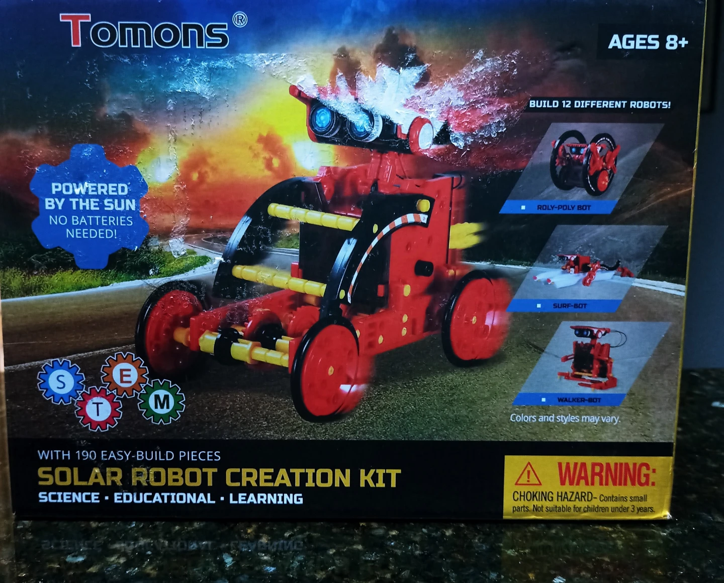 Tomons Solar Robot Creation Kit with 190 Easy-Build Pieces
