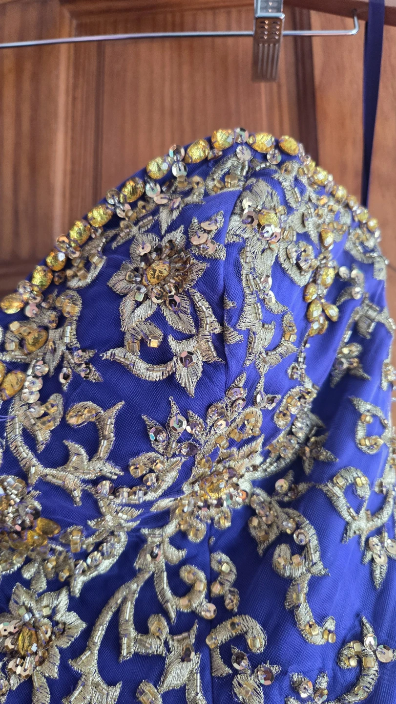 Purple and Gold Beaded Sweet sixteen