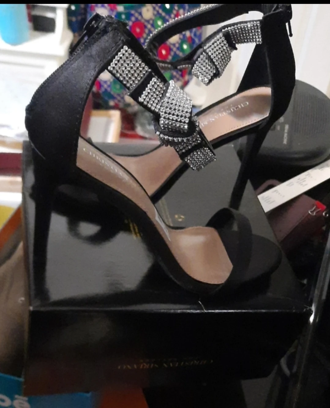 Christian Siriano Black Embellished STILETTO Heels SZ 8.5 or 7