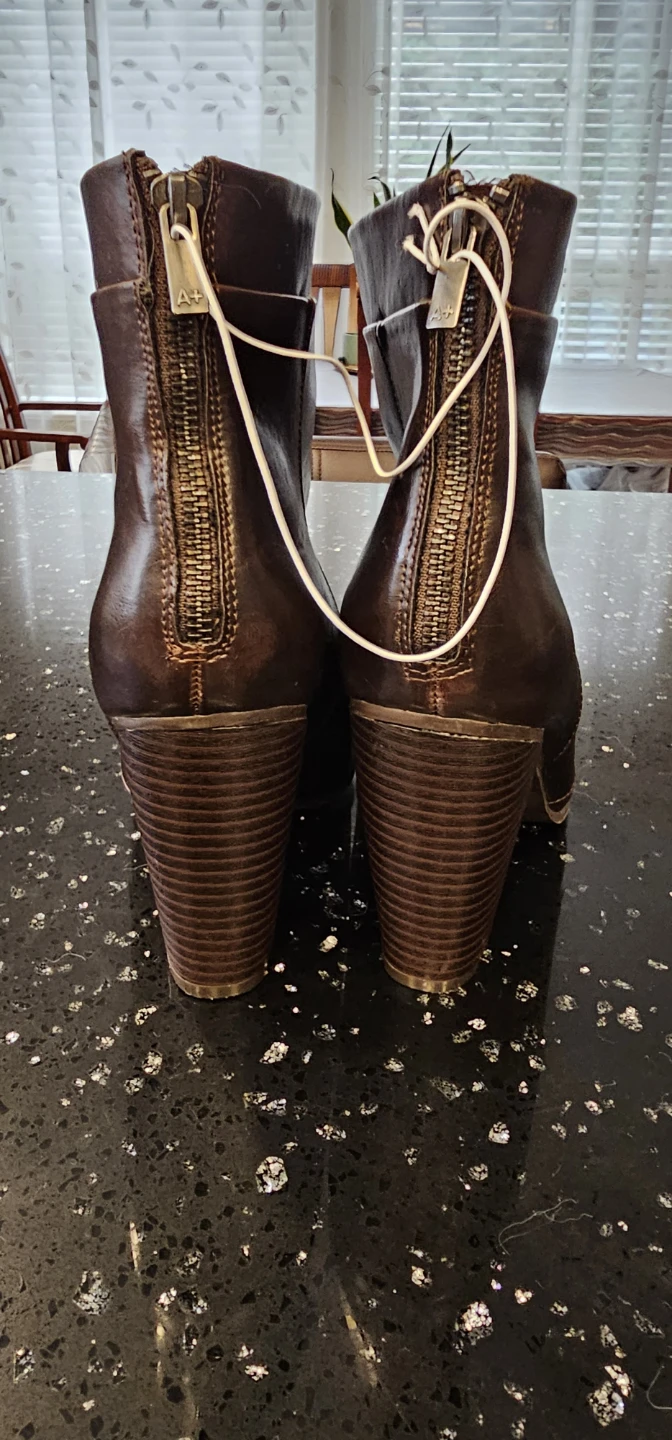 New Brown Leather Heeled Ankle Boots - photo 3