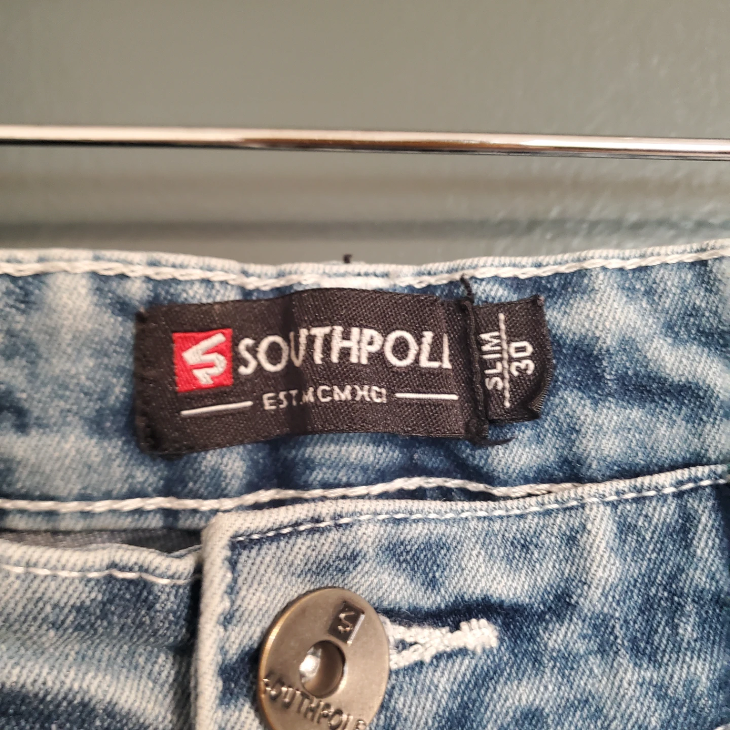 Southpole Men's Slim Fit Moto Denim Shorts Size 30 - photo 3
