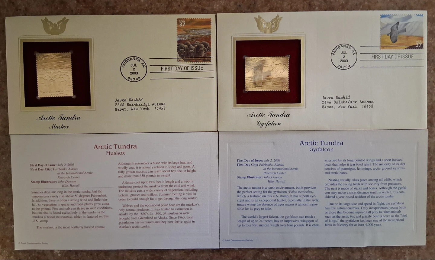 USPS Gold-Plated First Day Cover - Vintage Collector Item - photo 5