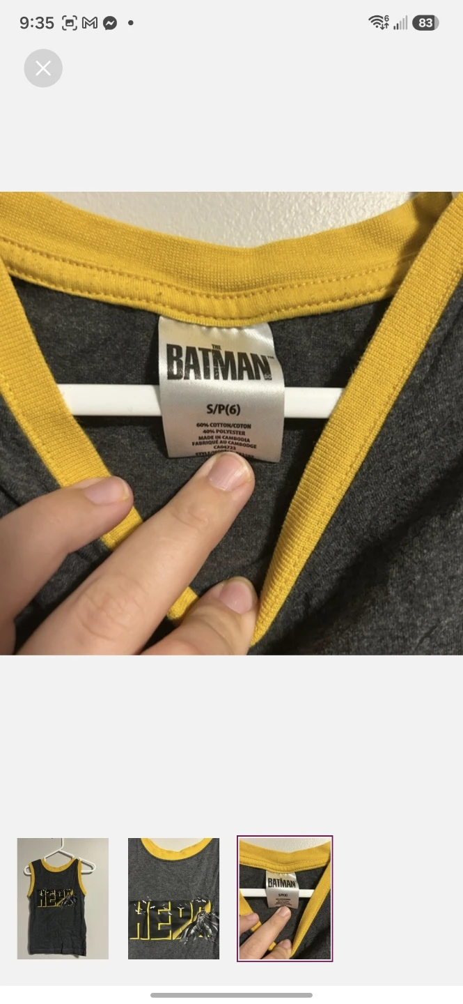 Batman "Hero" Tank Top Size S/P(6) - photo 3