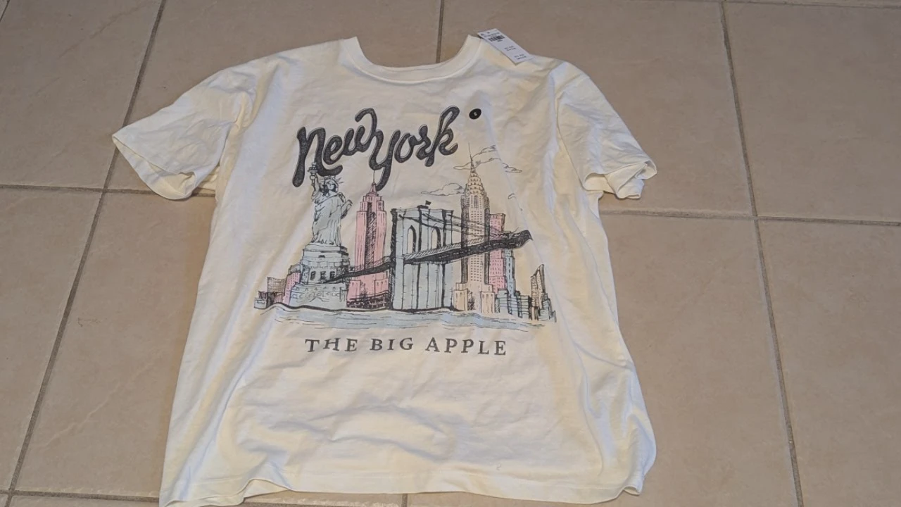 Hollister White New York City Graphic T-Shirt