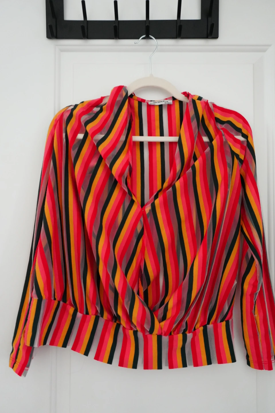 ZARA Woman Striped Long Sleeve Blouse