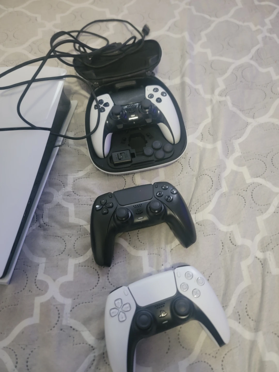 Ps5 with games and 2 normal controllers and 1 pro