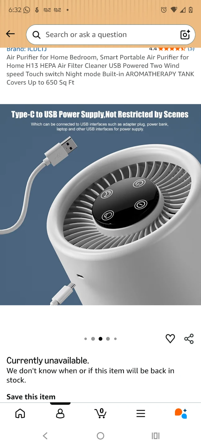 Two White ICDLTJ Portable Air Purifier - photo 5