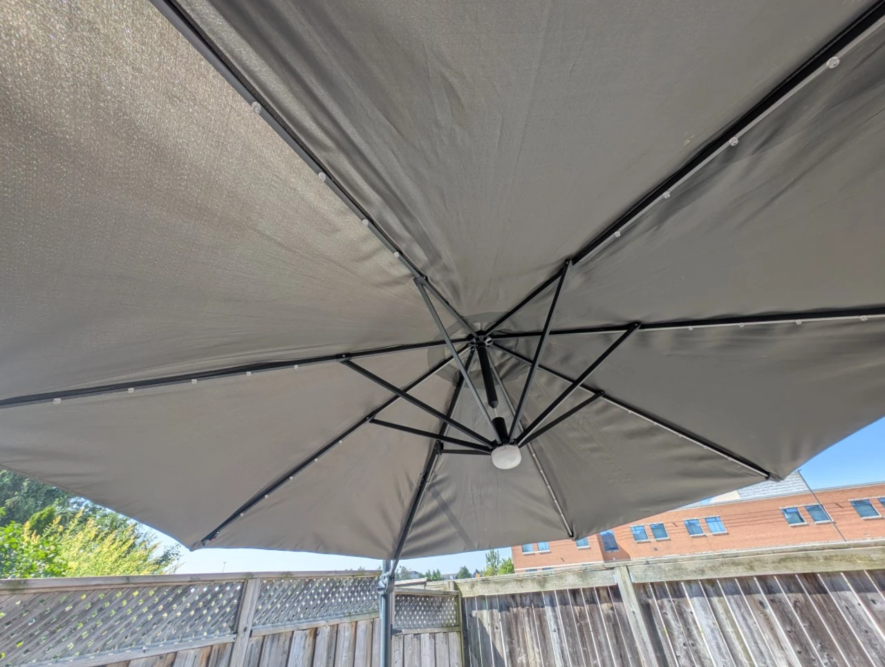 9 foot Cantilever Patio Umbrella with Base and Weights - photo 3