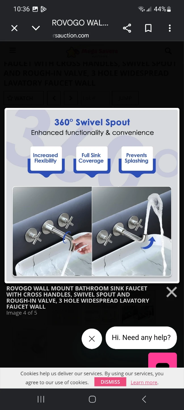 ROVOGO Wall Mount Bathroom Sink Faucet - Brushed Nickel - photo 3