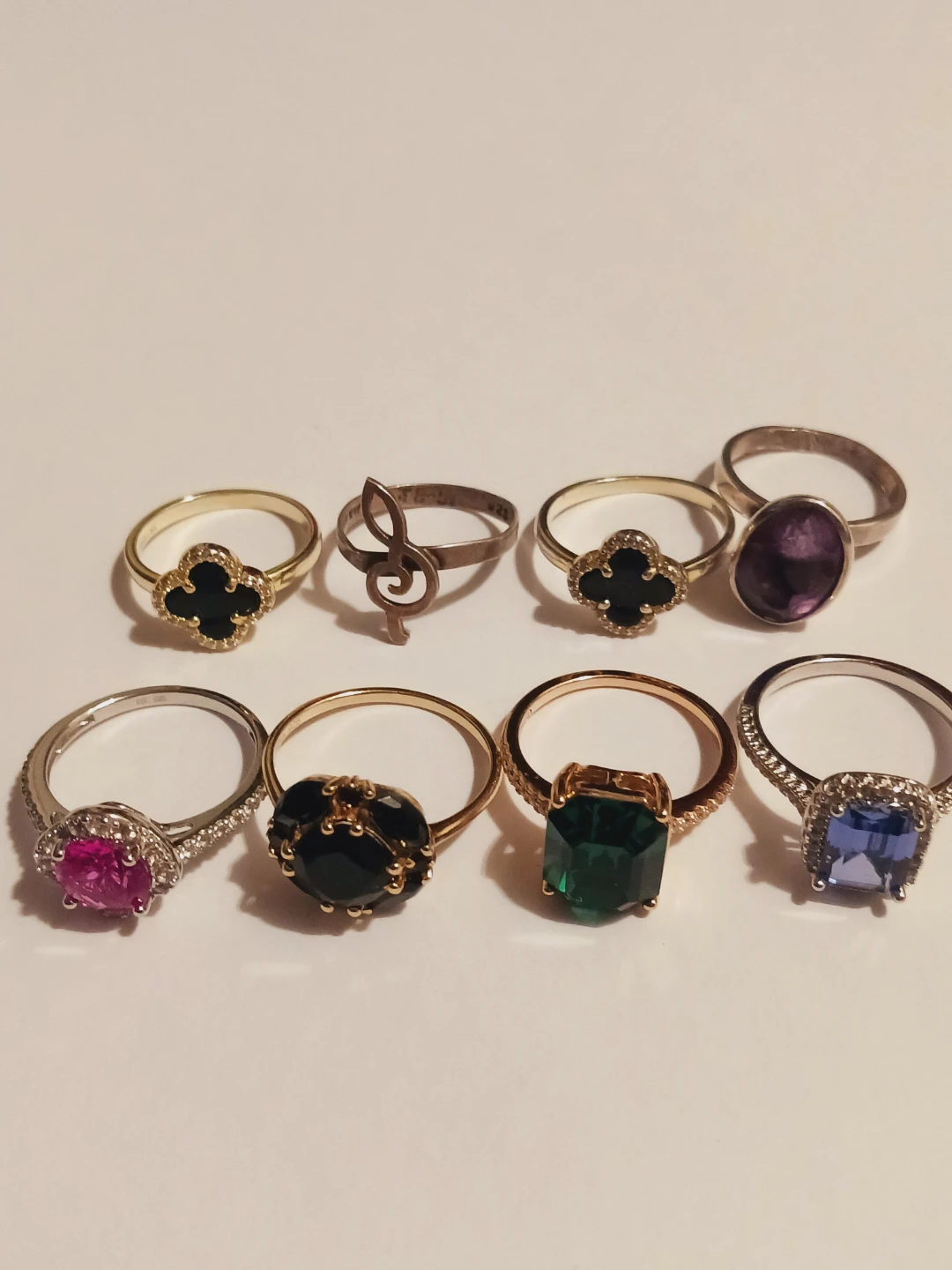 Lot of 8 Sterling Silver 925 rings. 6,7,8,9 sizes