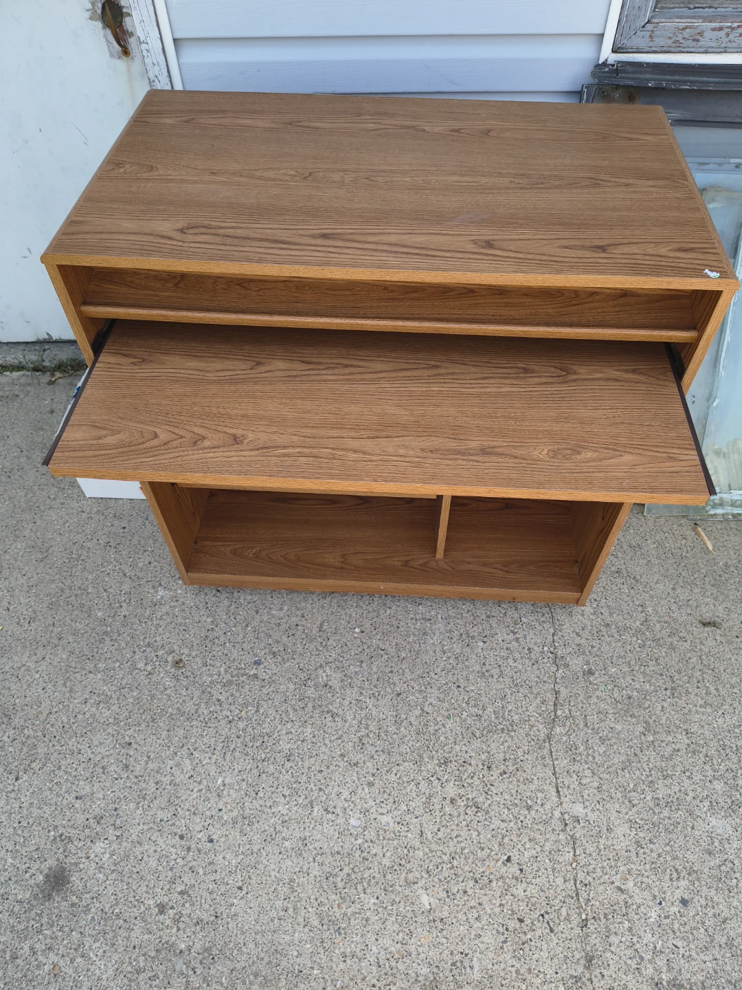 Wooden Computer Desk with Pull-Out Keyboard Tray - photo 2