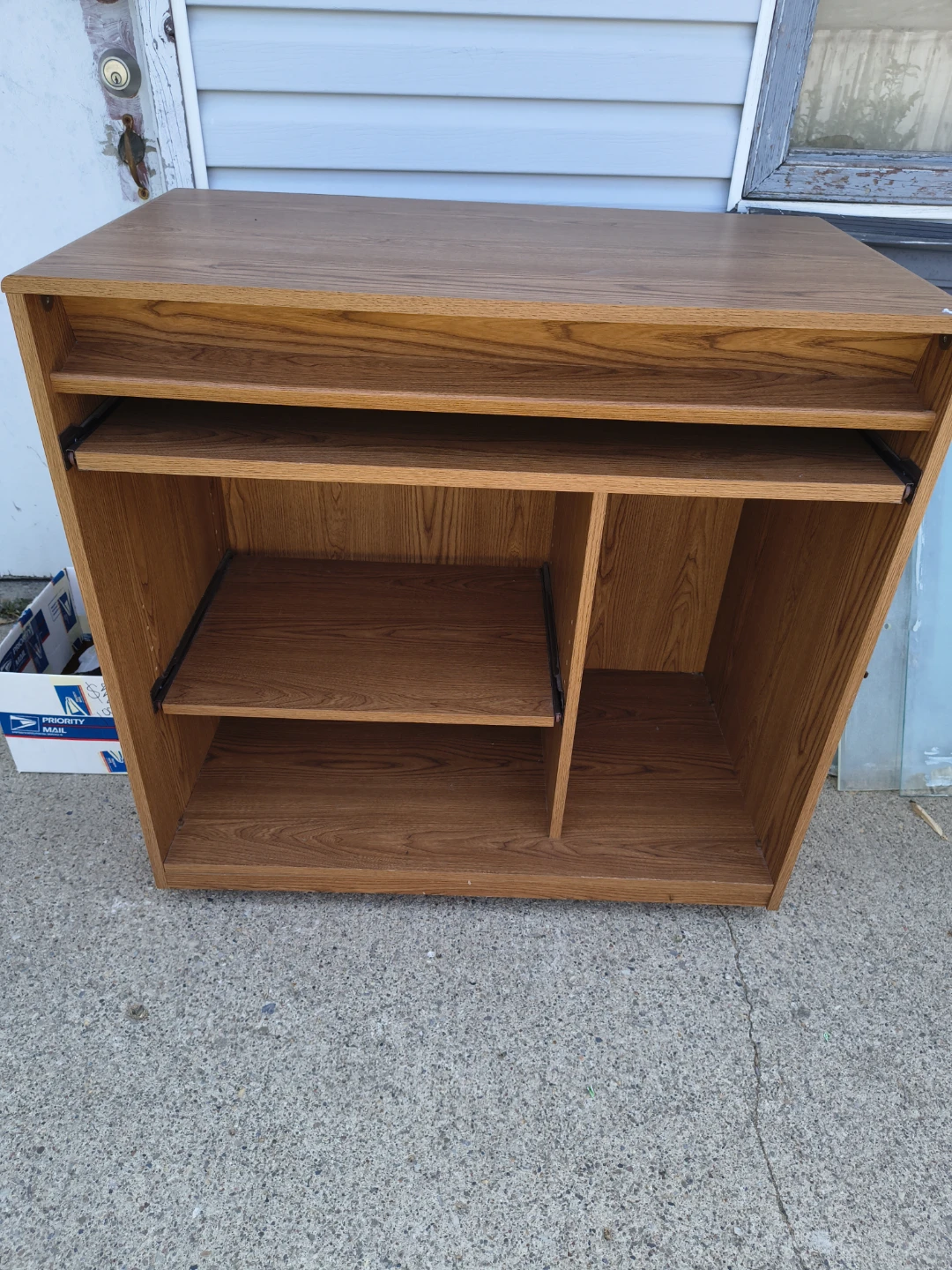 Wooden Computer Desk with Pull-Out Keyboard Tray - photo 3