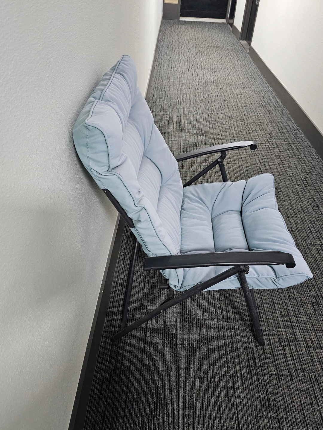 Light Blue Padded Folding Chair - photo 3