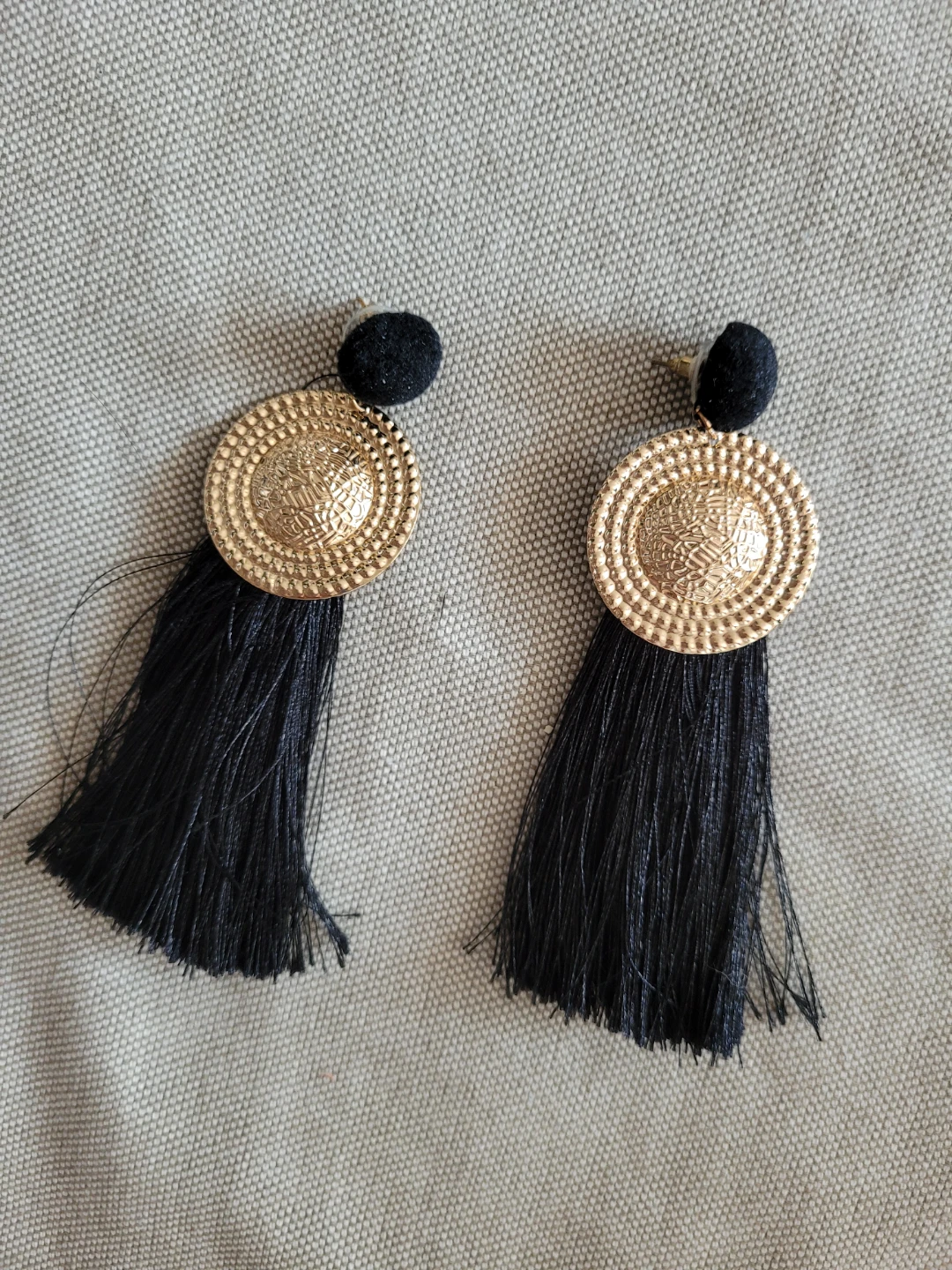 Gold Tone Tassel Earrings