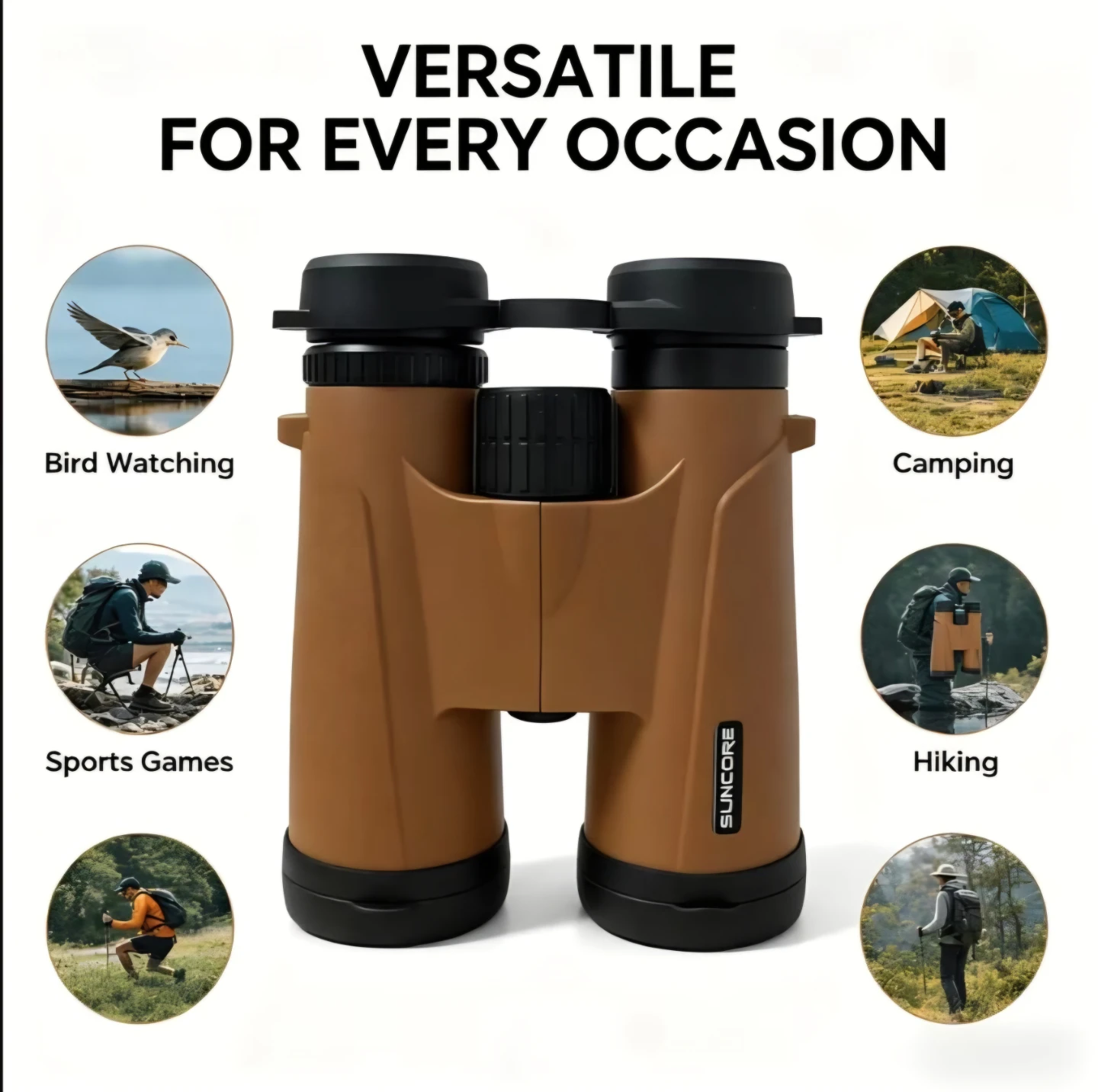 New SUNCORE Crab Brown 10x42 HD Vision Binoculars - photo 4