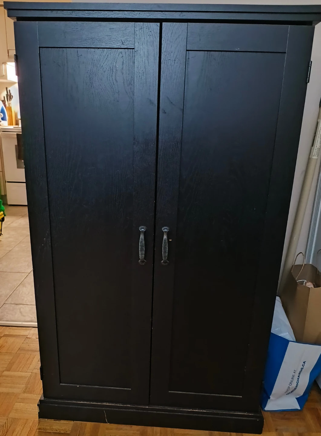 Black Computer Armoire with Shelves - photo 3