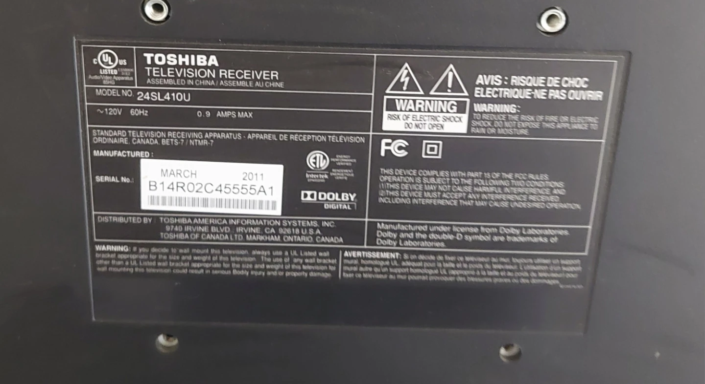 Toshiba 24" LCD TV - photo 4