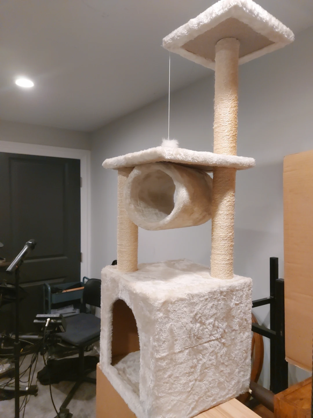 Cream Cat Tree with Condo and Hammock