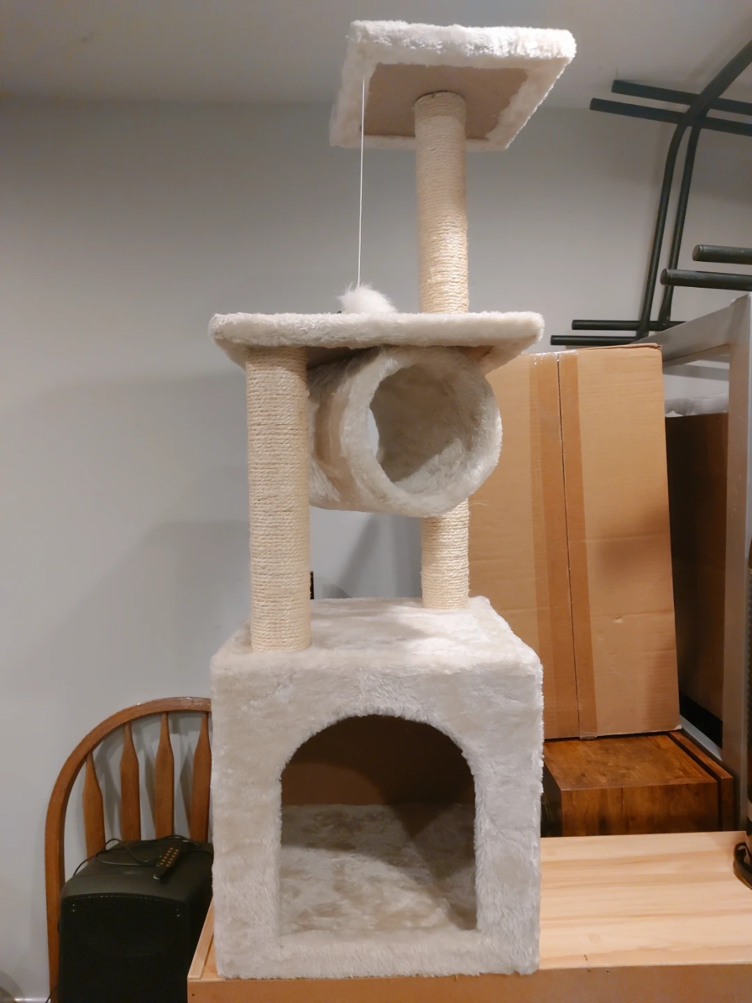 Cream Cat Tree with Condo and Hammock - photo 2