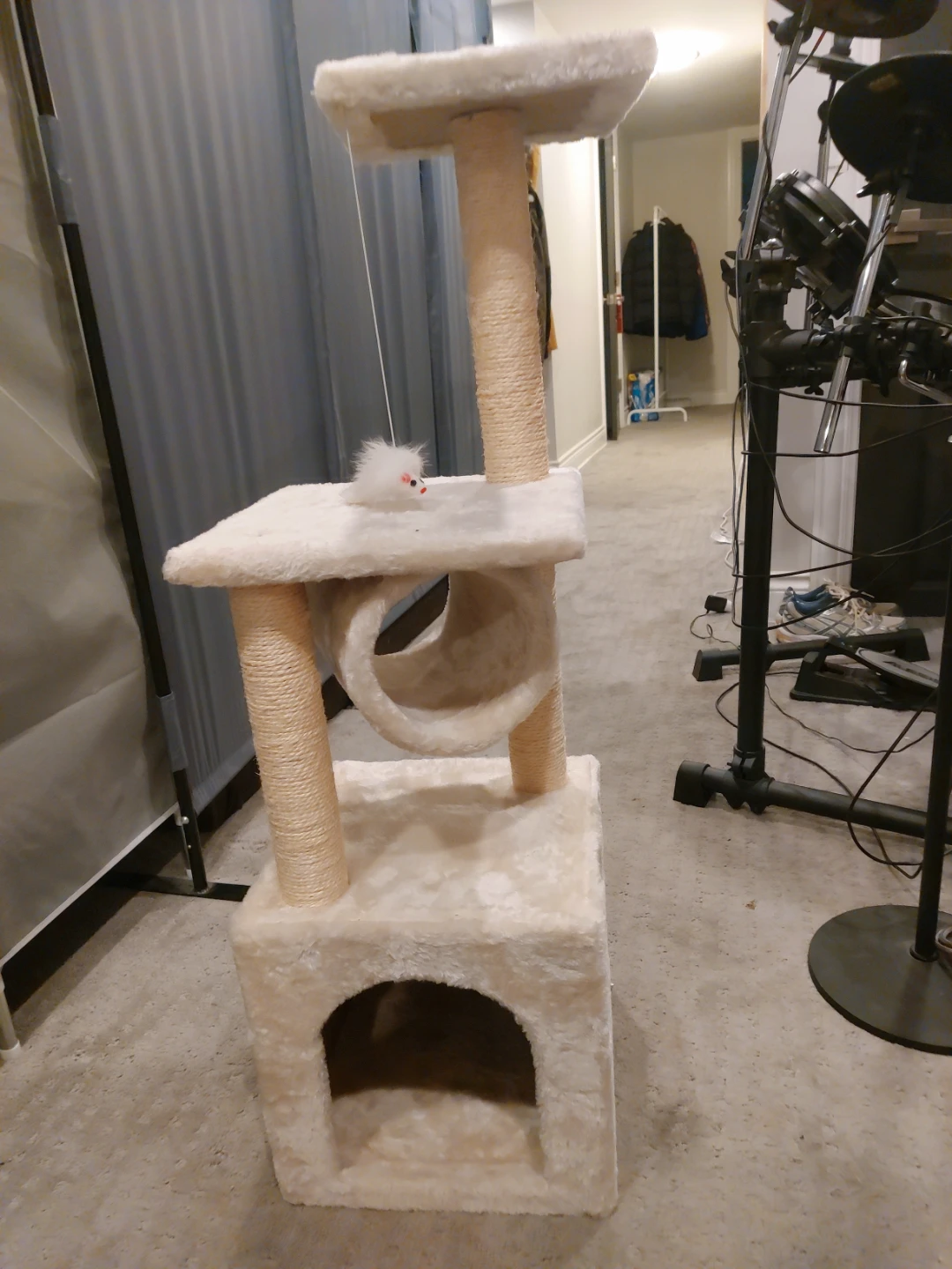 Cream Cat Tree with Condo and Hammock - photo 3