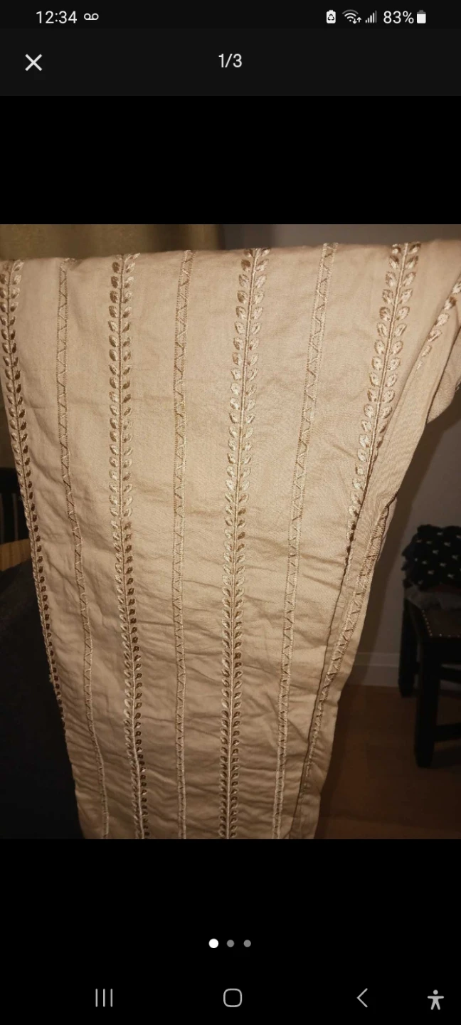 Beige Embroidered Pants women