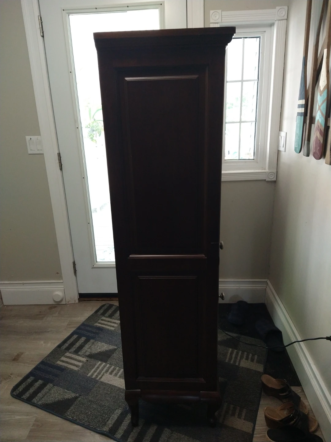 Dark Wood Display Cabinet with Glass Door - photo 2
