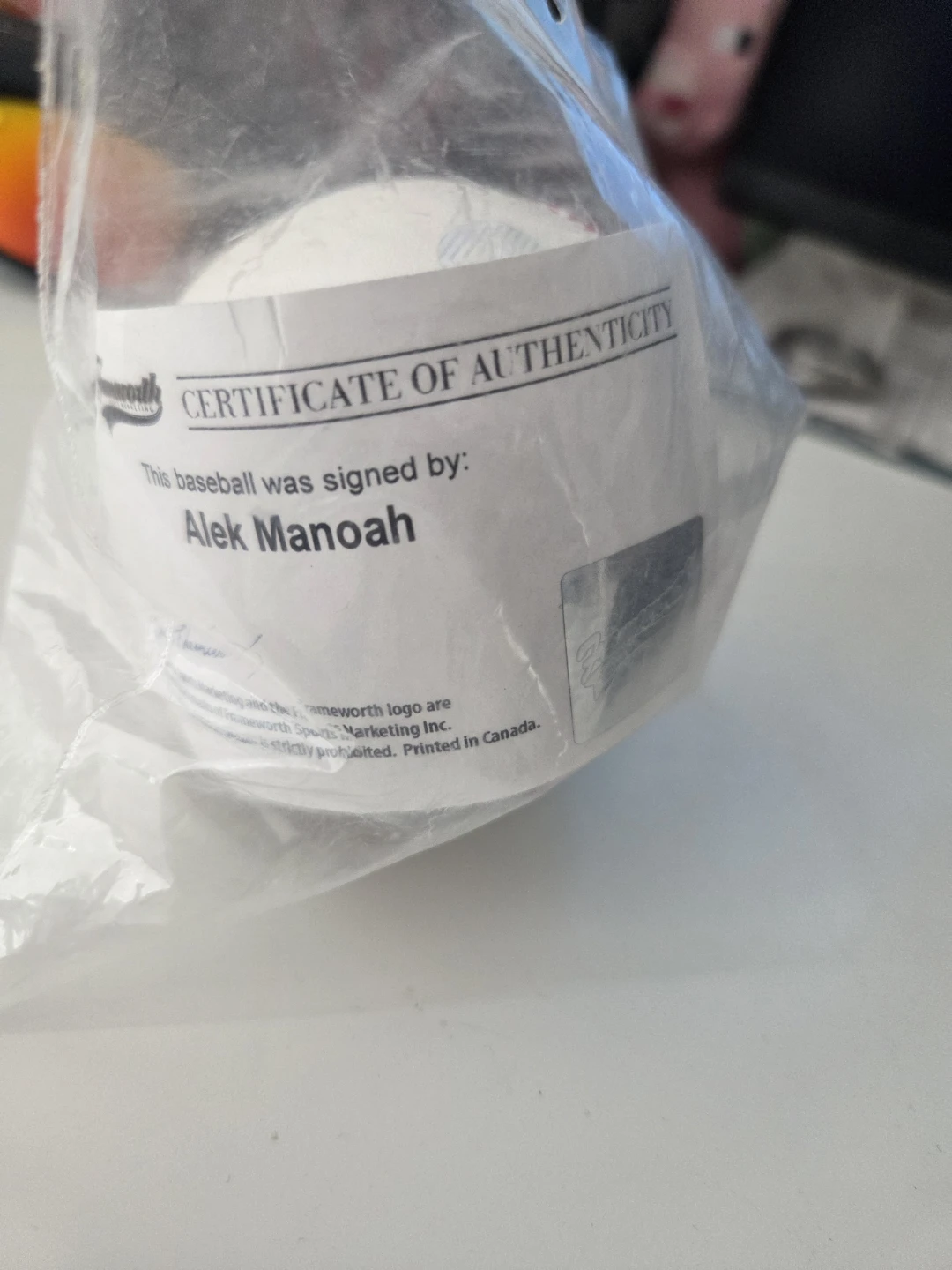 Rawlings Official League Baseball Signed by Alek Manoah