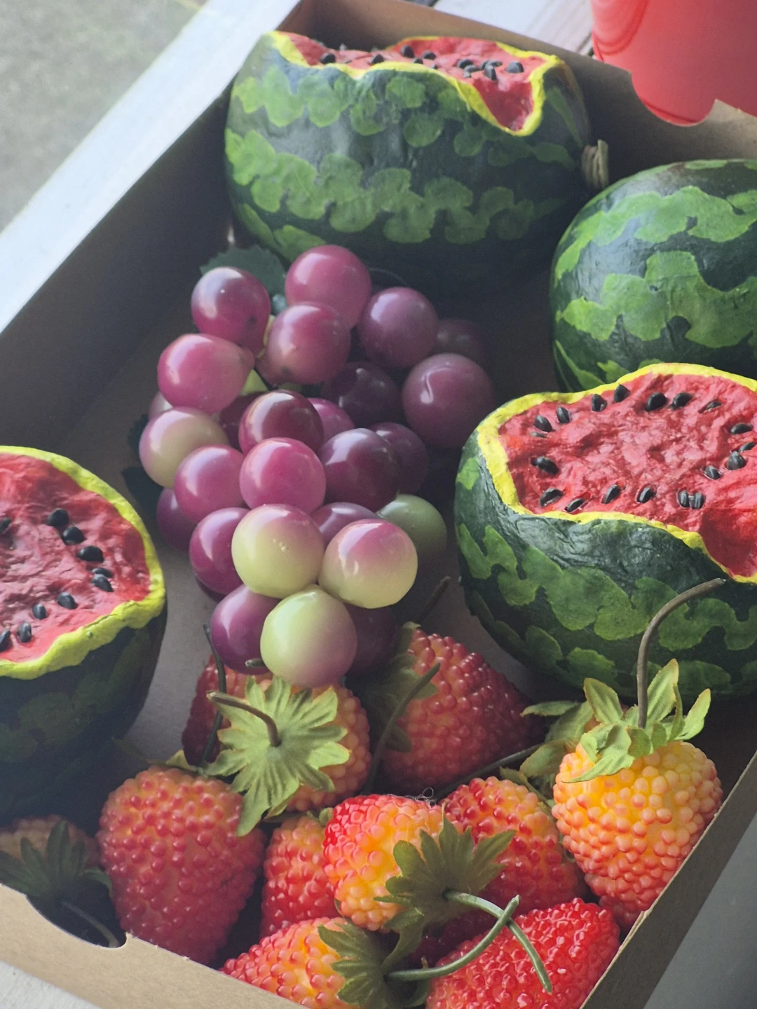 Artificial Fruit Display - Watermelons, Grapes, Strawberries