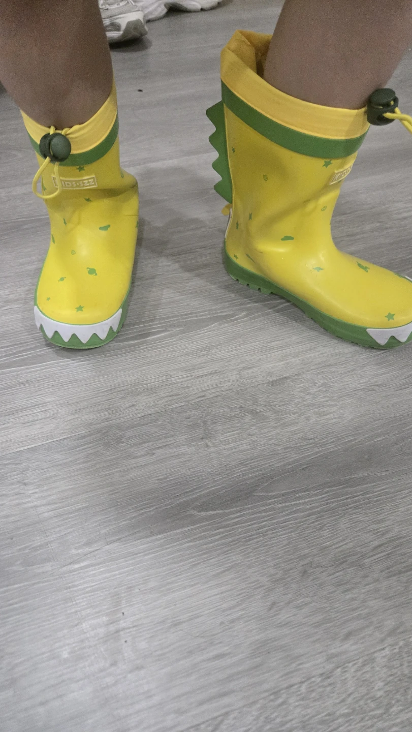 Kids Yellow Dinosaur Raincoat and Boots Set - photo 3
