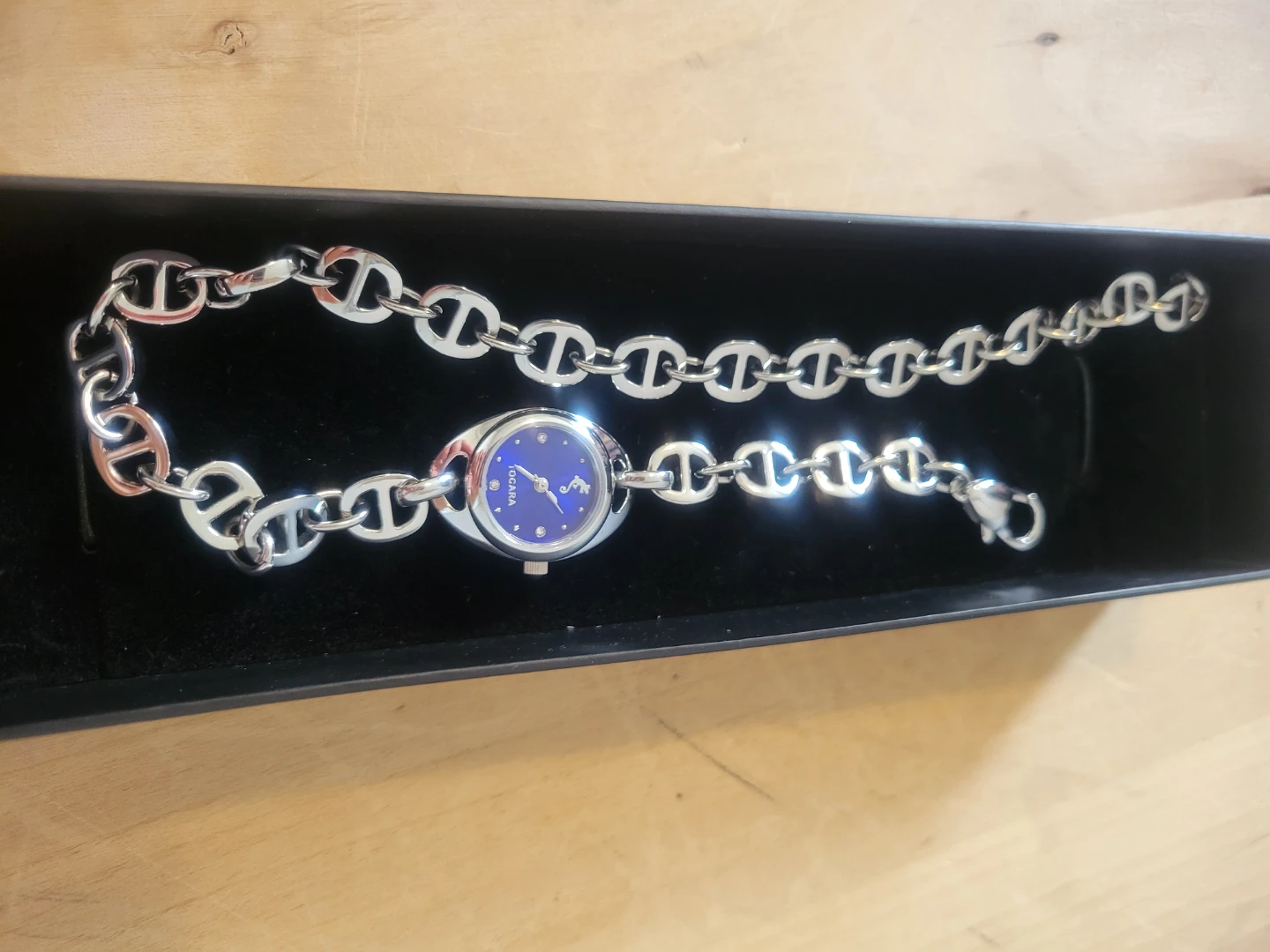 Tocara Silver Tone Blue Dial Wrap Watch - photo 3