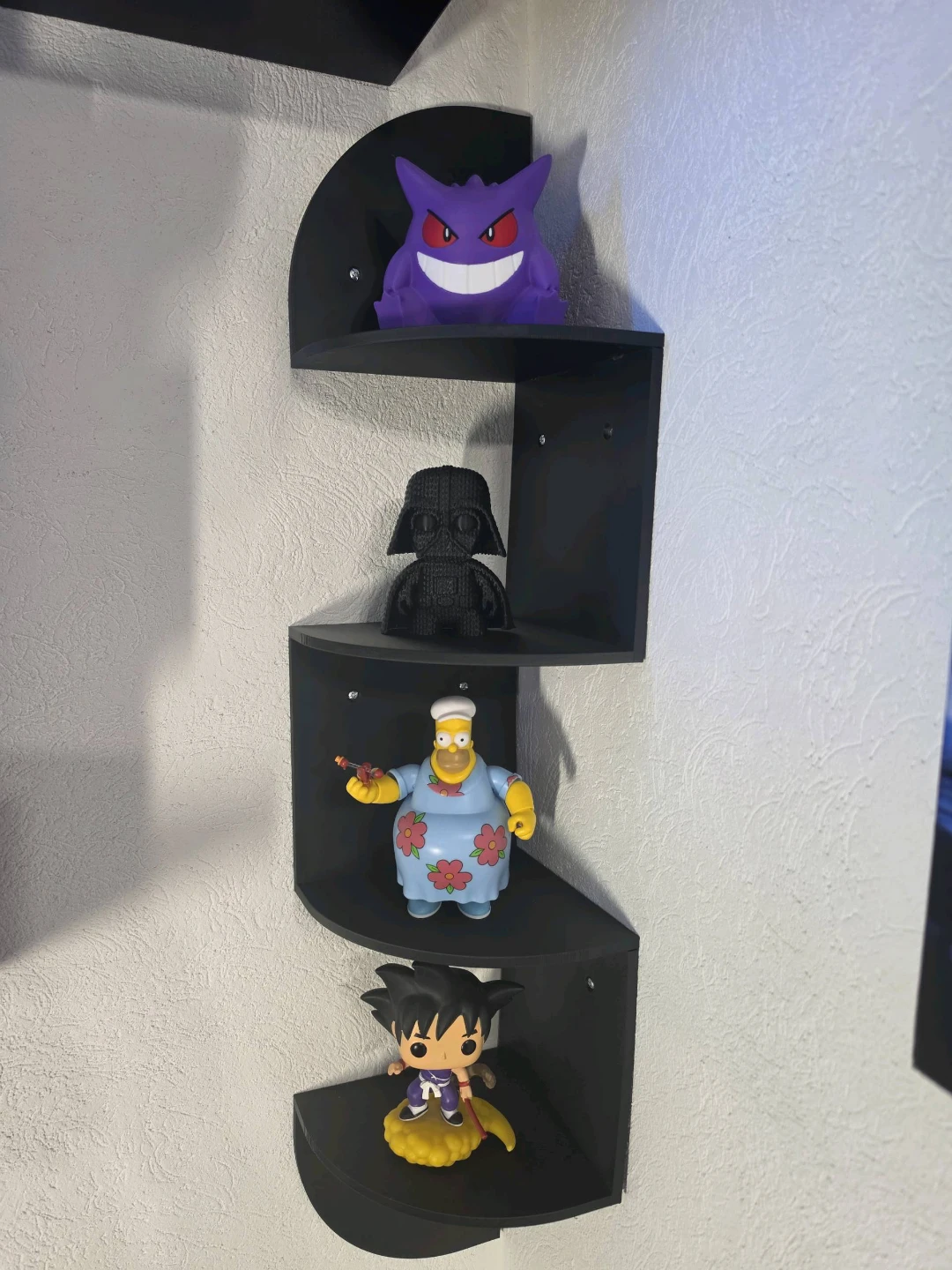 Black 4-Tier Corner Wall Shelf - photo 3