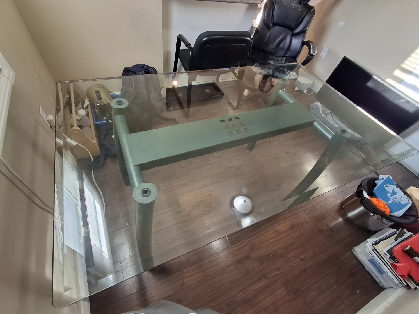 Glass dining table