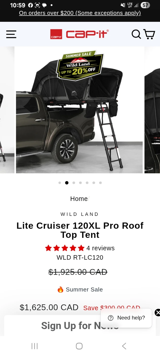 Wild Land Lite Cruiser 120XL Pro Roof Top Tent - photo 2