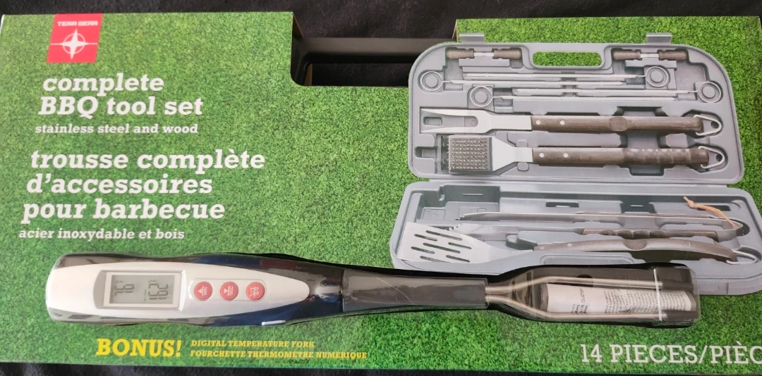 Complete BBQ Tool Set with Digital Thermometer Fork