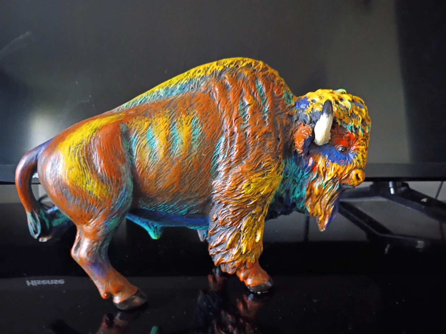 Colorful Bison Figurine