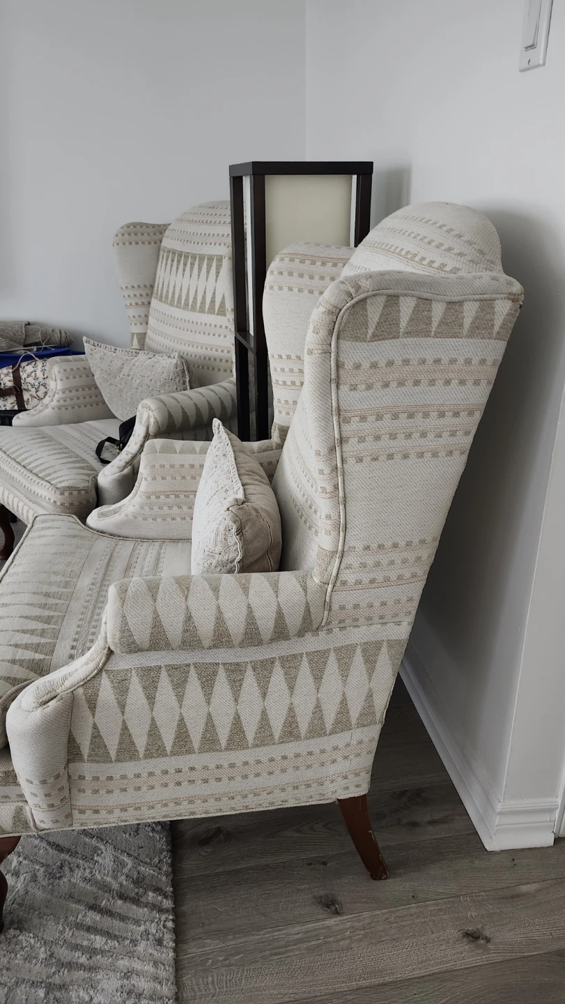 Wingback Armchair with Patterned Upholstery - photo 2