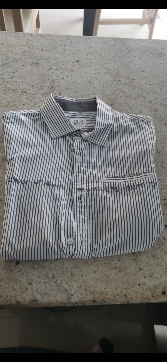 Armani Junior Boys Striped Button-Up Shirt