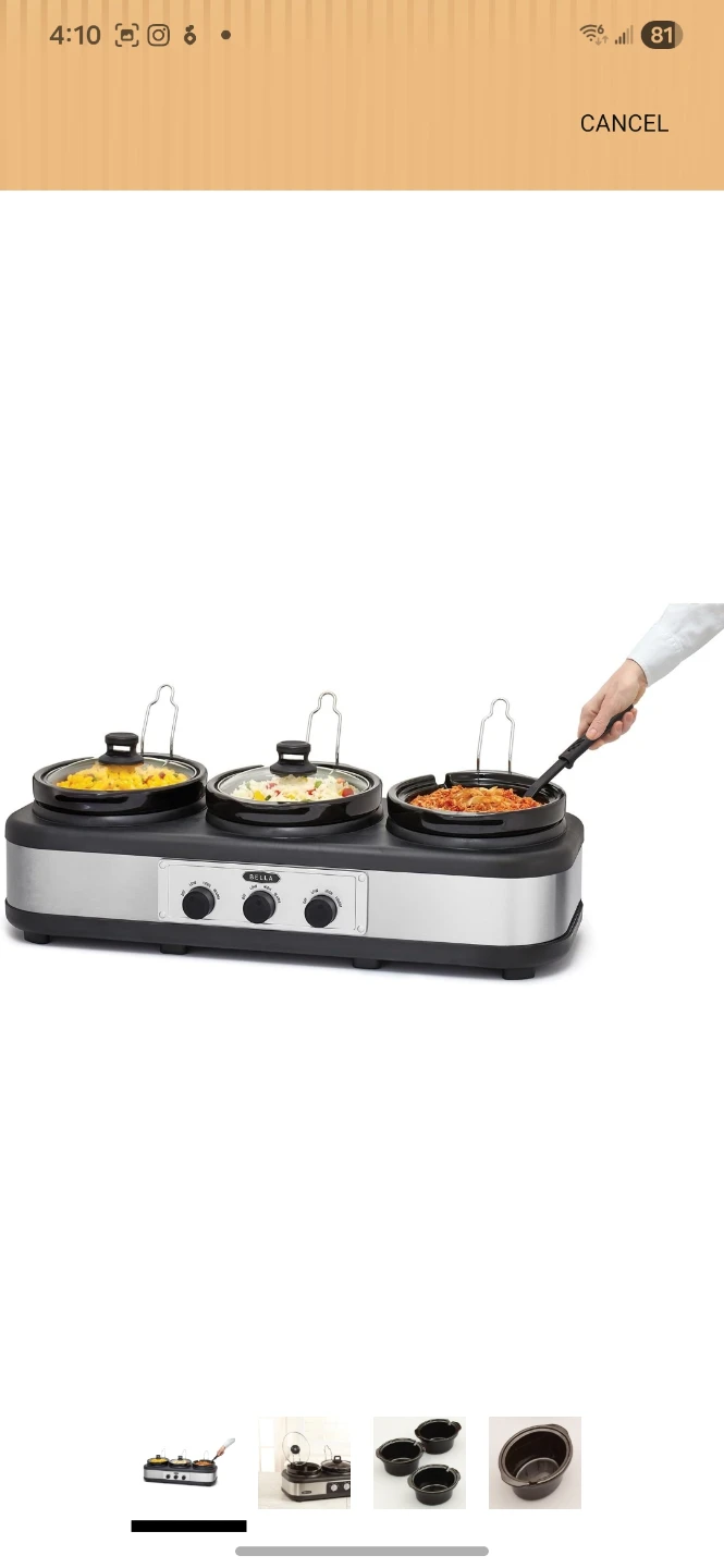 BELLA Triple Slow Cooker with Lids - photo 4