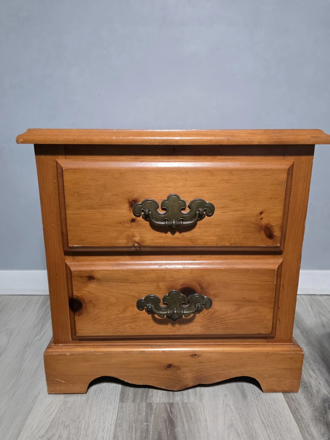 Wooden two-drawer nightstand